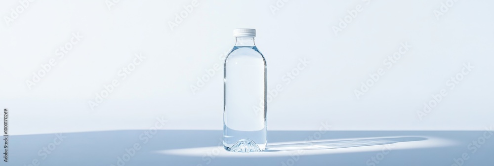 A simple, elegant water bottle on a minimalist white background, showcasing purity, hydration, and refreshment. This image represents health, wellness, and a clean lifestyle. A simple, elegant water bottle on a minimalist white background, showcasing purity, hydration, and refreshment. This image represents health, wellness, and a clean lifestyle.
