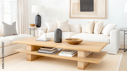 Wallpaper Mural Coffee table in modern living room design with stylish furniture and decor elements for contemporary home interiors Torontodigital.ca