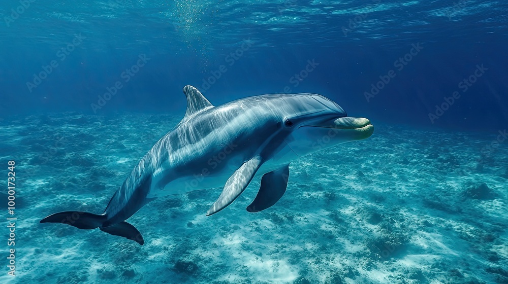 Fototapeta premium Bottlenose Dolphin --ar 16:9 --v 6.1 Job ID: 867bf969-2f02-4807-829d-e6747e5dd984