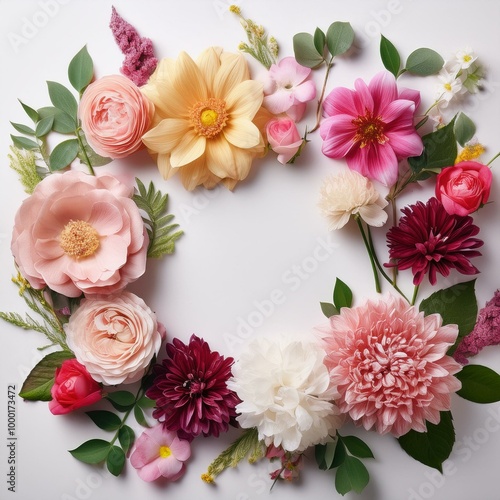 Floral background, top view