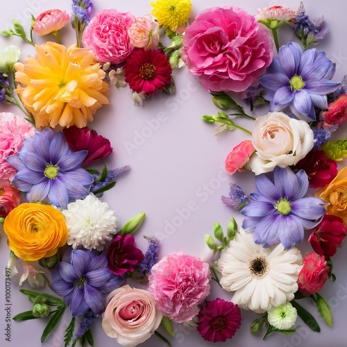 Floral background, top view