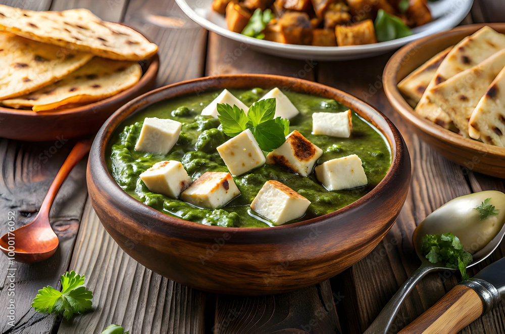A bowl of Palak Paneer, a popular Indian vegetarian dish A bowl of Palak Paneer, a popular Indian vegetarian dish