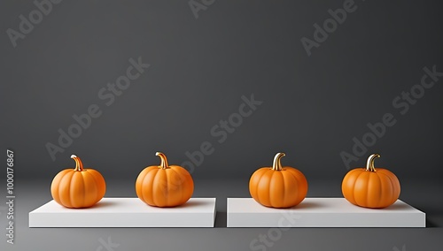 pumpkins halloween empty product stand podium exhibition photo