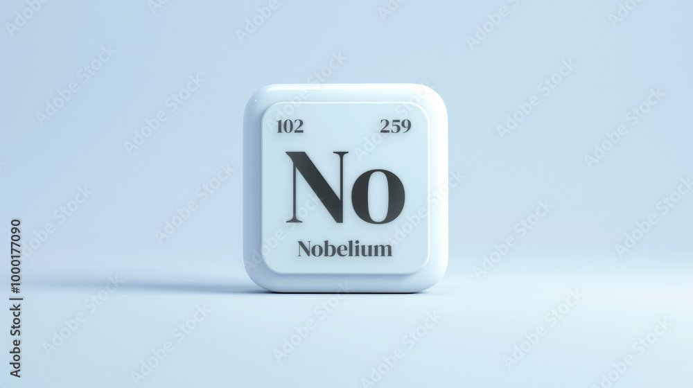A simple icon of the chemical element Nobelium on a white background from the periodic table elements. A simple icon of the chemical element Nobelium on a white background from the periodic table elements.