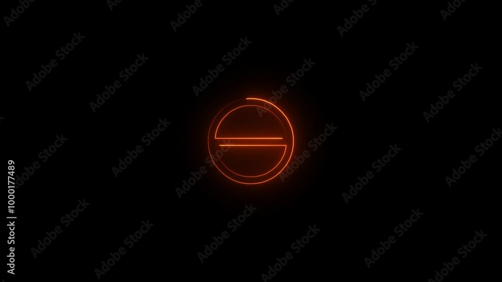 Simple neon line Ban icon. purple forbidden glow neon symbol motion. Simple neon line Ban icon. purple forbidden glow neon symbol motion.