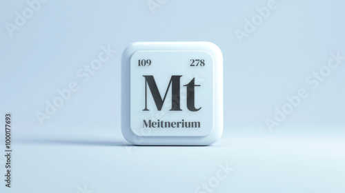 A simple icon of the chemical element Meitnerium on a white background from the periodic table elements.