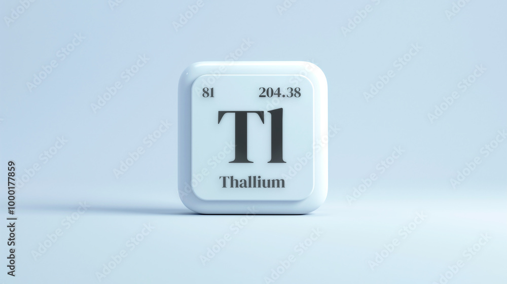 A simple icon of the chemical element Thallium on a white background from the periodic table elements. A simple icon of the chemical element Thallium on a white background from the periodic table elements.