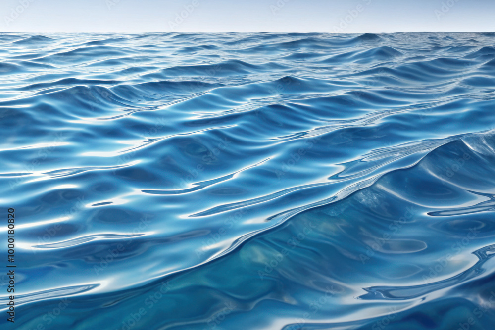 Gentle waves ripple under a clear blue sky as sunlight dances upon the tranquil ocean in the early afternoon. Generative AI Gentle waves ripple under a clear blue sky as sunlight dances upon the tranquil ocean in the early afternoon. Generative AI
