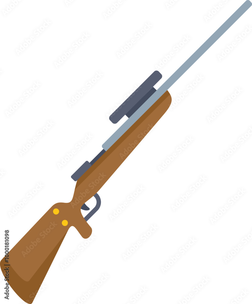 Hunting rifle with scope is laying ready for hunter to shoot wild animals during hunting season Hunting rifle with scope is laying ready for hunter to shoot wild animals during hunting season