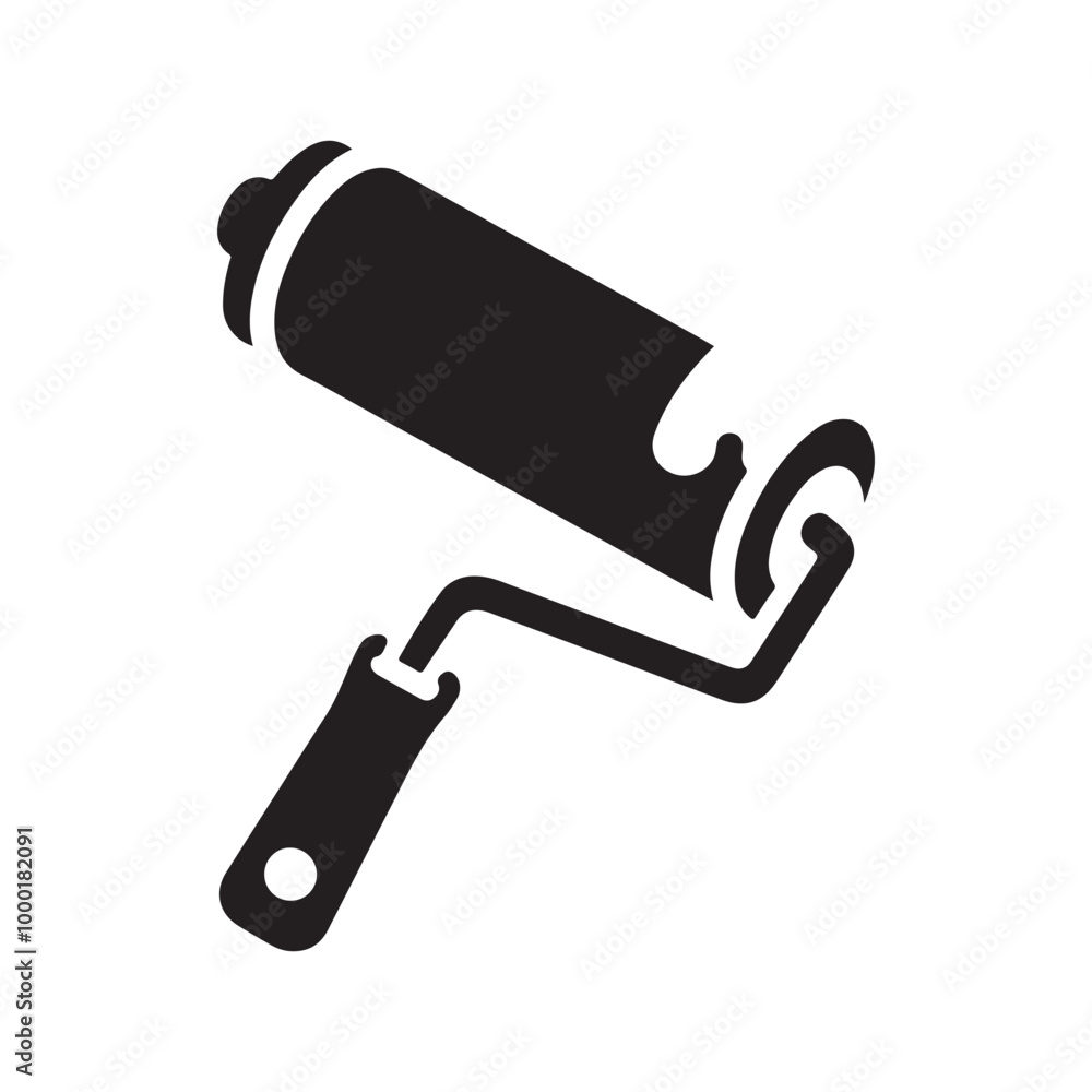 Paint Roller Icon Vector Illustration – Sleek and Professional Paint Roller Silhouette for Painting Company Logos, Branding, DIY Websites, and Creative Graphic Design Projects Paint Roller Icon Vector Illustration – Sleek and Professional Paint Roller Silhouette for Painting Company Logos, Branding, DIY Websites, and Creative Graphic Design Projects
