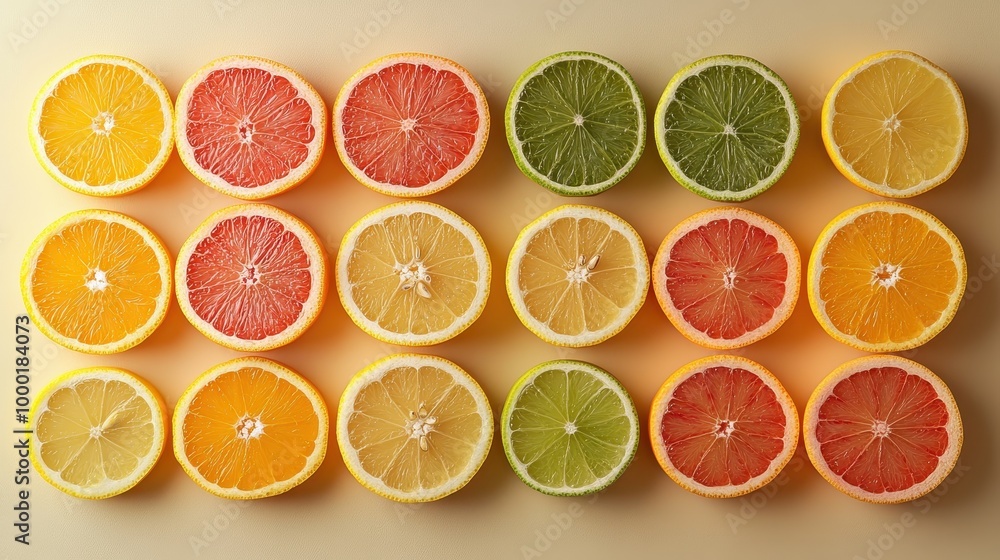 A vibrant display of sliced citrus fruits showcasing a variety of colors and textures, ideal for food-related themes and designs. A vibrant display of sliced citrus fruits showcasing a variety of colors and textures, ideal for food-related themes and designs.