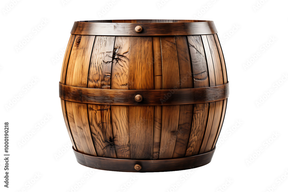Wooden oak barrel isolated on transparent background Wooden oak barrel isolated on transparent background