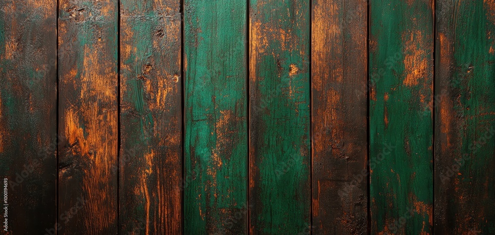 Textured wooden planks in a mixture of rich green and brown shades, perfect for backgrounds or rustic themes. Textured wooden planks in a mixture of rich green and brown shades, perfect for backgrounds or rustic themes.
