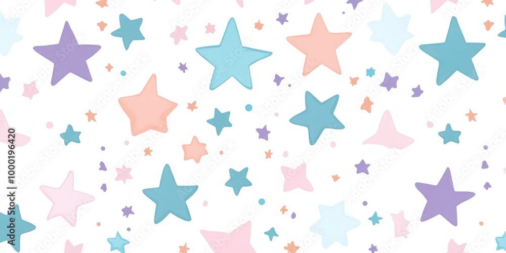 Cute pastel star pattern on a white background Cute pastel star pattern on a white background