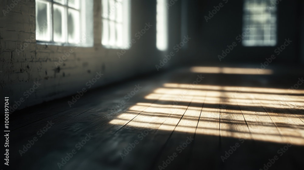 A sunlit empty room featuring wooden flooring and brick walls; light streams in through the windows, casting shadows and creating a serene, airy atmosphere. A sunlit empty room featuring wooden flooring and brick walls; light streams in through the windows, casting shadows and creating a serene, airy atmosphere.