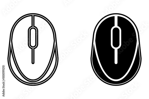 computer mouse icon, computer mouse cursor, click mouse pointer outline style