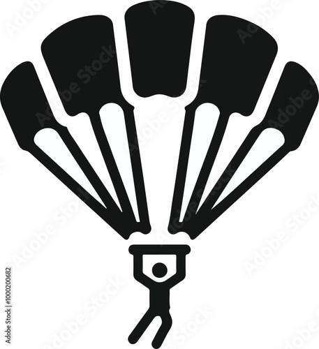 Stick Figure Parachute Icon