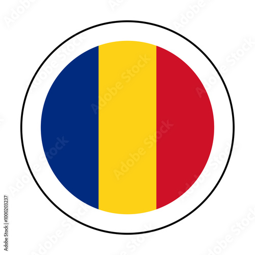 A round icon in the colors of the Romanian flag. Free Download A round icon in the colors of the Romanian flag.