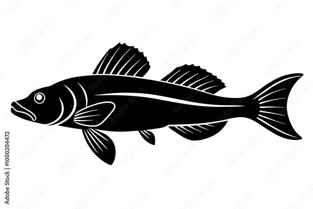Darter fish silhouette vector on a white background Darter fish silhouette vector on a white background