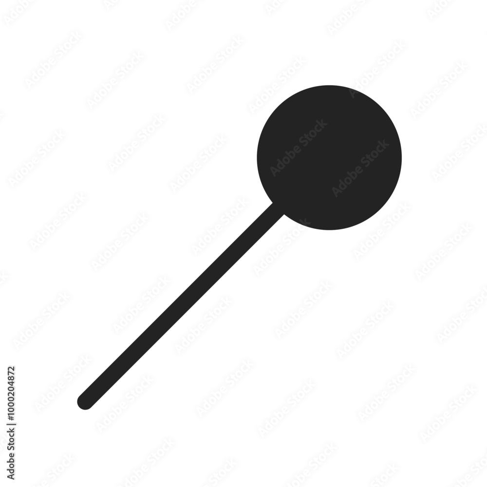 Push pin with a needle black isolated illustration for User Interface tool. Vector icon in flat style Push pin with a needle black isolated illustration for User Interface tool. Vector icon in flat style