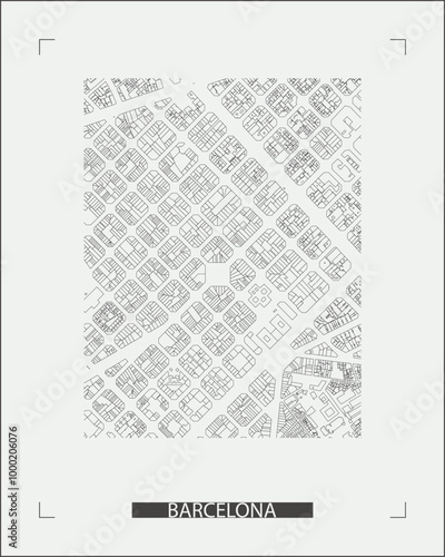 barcelona urban city street map town road spain travel background. barcelona building downtown plan europe geography location cartography graphic place navigation. vector design navigation tourism.