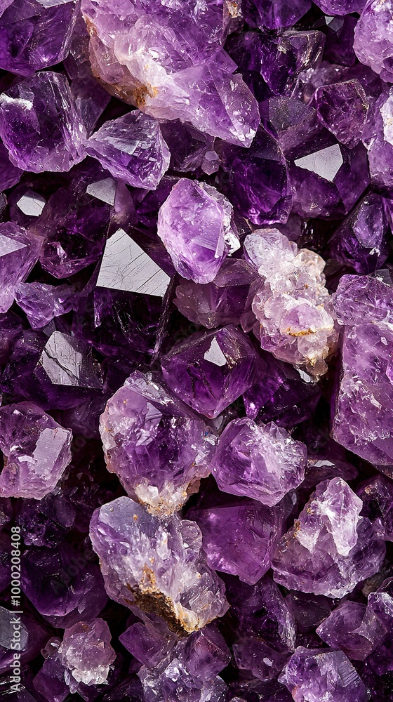 A mound of mixed-colored crystals with purple at the base, stacked on top of one another A mound of mixed-colored crystals with purple at the base, stacked on top of one another