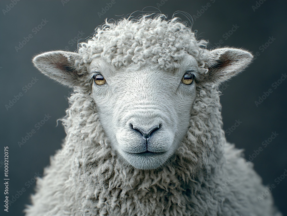 Close Up Portrait of a Fluffy White Sheep Close Up Portrait of a Fluffy White Sheep