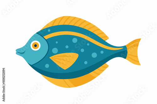 Creative vector illustration of flounder fish on a white background