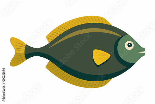 Creative vector illustration of flounder fish on a white background