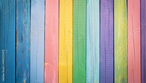 colorful pastel wood planks texture or background