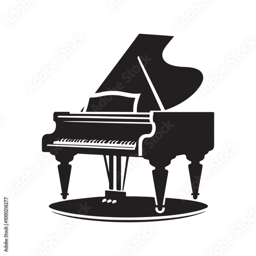 Elegant Piano Silhouette Vectors - Perfect for Music-Themed Designs