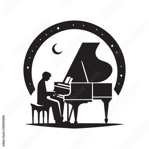 Elegant Piano Silhouette Vectors - Perfect for Music-Themed Designs