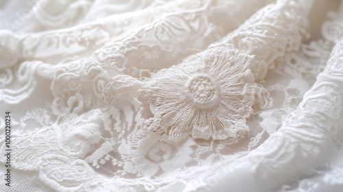 Delicate Lacework, a close-up of intricate lace patterns, with copy space, International Lace Day