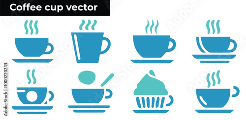 Stylish coffee cup vector designs, perfect for branding, logos, menus, packaging, and web use. High-quality, editable