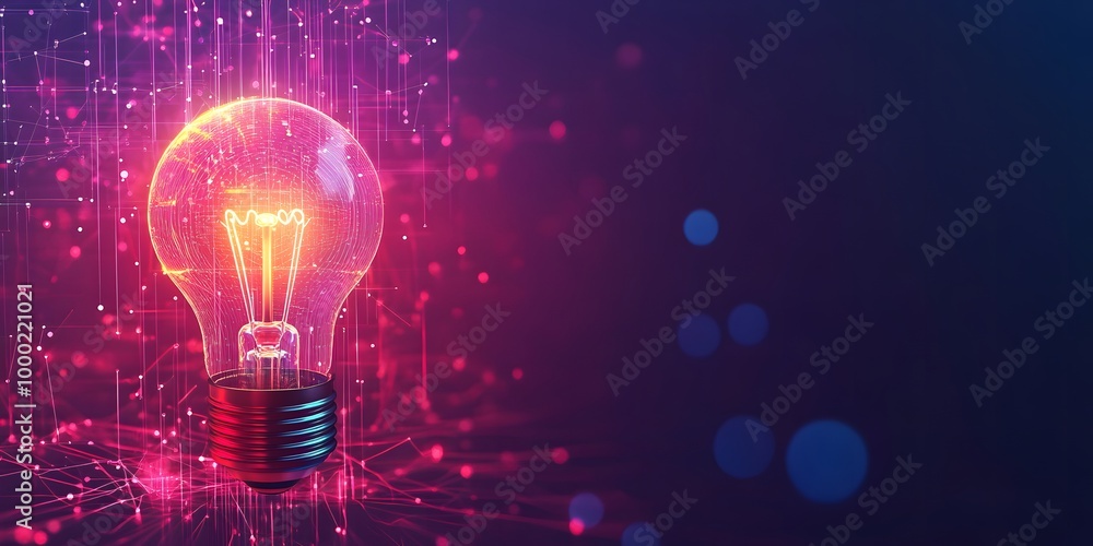 Abstract digital background with a light bulb symbol. representing innovation and creativity for technology, science, or creative design ideas. Abstract digital background with a light bulb symbol. representing innovation and creativity for technology, science, or creative design ideas.