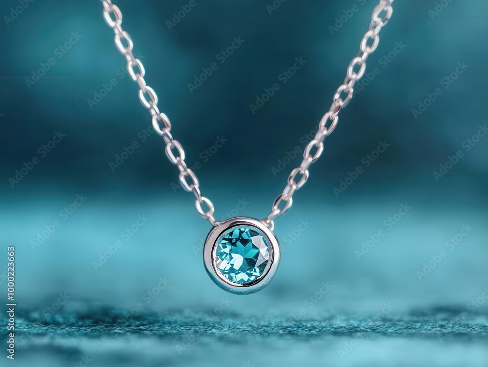 Minimalist silver necklace featuring a small opal gemstone, set in a circular pendant with clean lines, softly glowing under ambient light, Modern, 3D Render Minimalist silver necklace featuring a small opal gemstone, set in a circular pendant with clean lines, softly glowing under ambient light, Modern, 3D Render