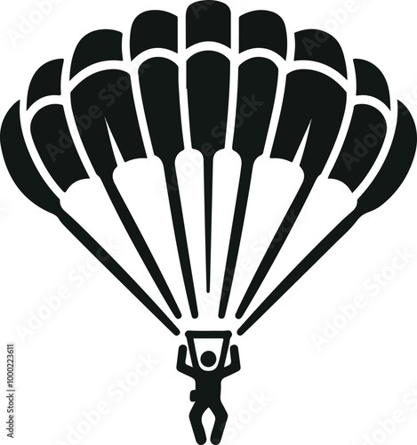 Stick Figure Parachute Icon