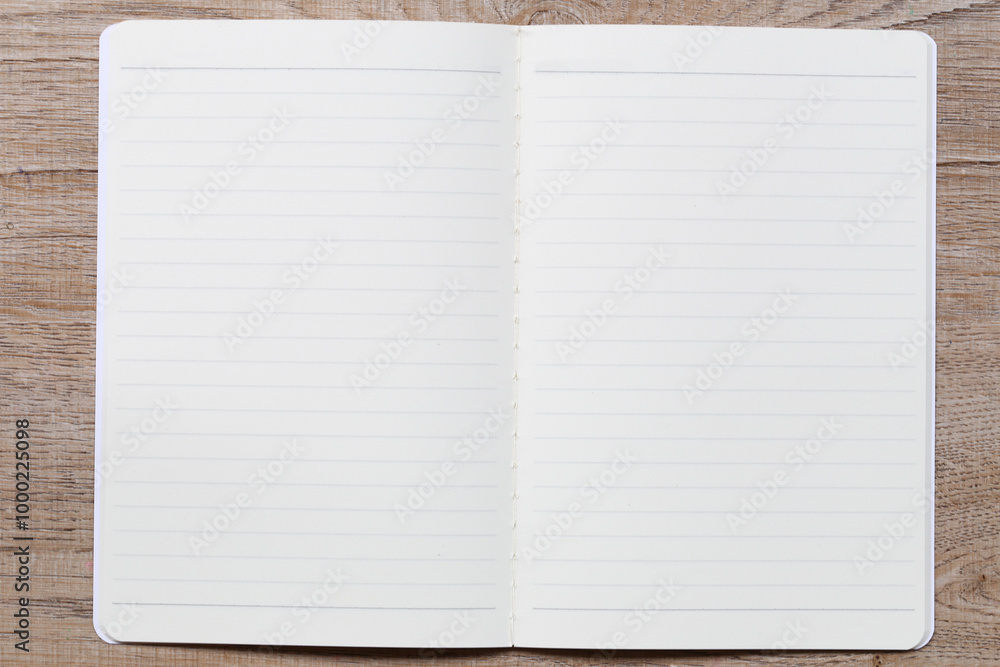 Blank Notebook on Wooden Table for Creativity Blank Notebook on Wooden Table for Creativity