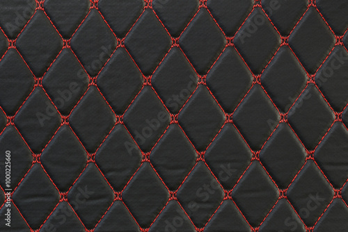 Textured carpet Pattern with Red Stitching Detail.