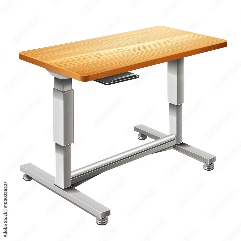Adjustable Standing Desk for Modern Office Use Isolate on a White Background Transparent Background Adjustable Standing Desk for Modern Office Use Isolate on a White Background Transparent Background