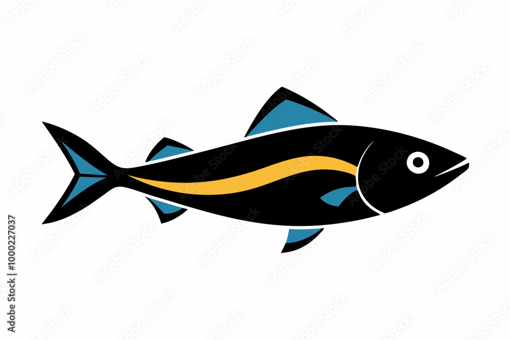 Creative vector design of haddock fish on a white background Creative vector design of haddock fish on a white background