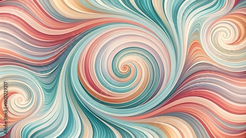 Swirling Abstract Pattern in Pastel Colors Representing Fluidity and Motion