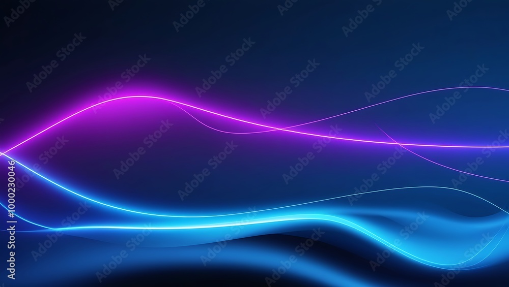 Abstract dark blue background with neon glowing lines. Generative Ai. Abstract dark blue background with neon glowing lines. Generative Ai.