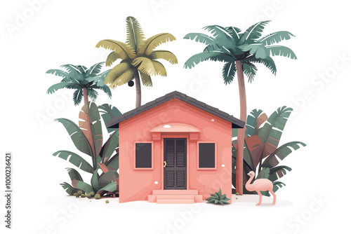 Bungalow isolated illustration