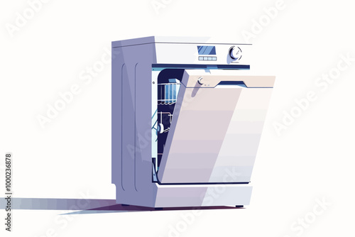 Dishwasher isolated illustration