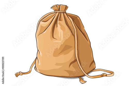 Drawstring bag isolated illustration