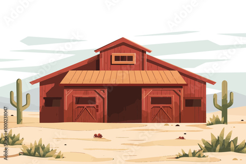 Ranch House isolated illustration