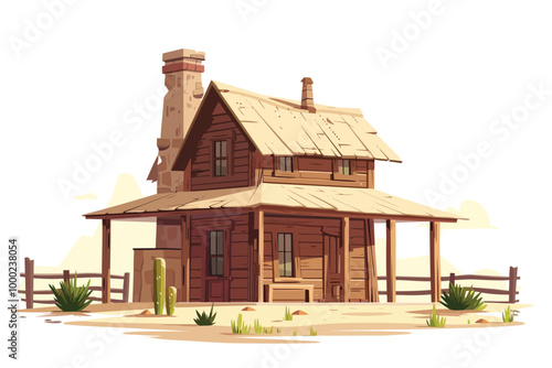 Ranch House isolated illustration