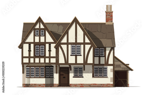 Tudor House isolated illustration photo