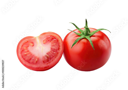 A photo of a tomato salad with fresh mozzarella cheese, basil leaves, and balsamic vinegar dressing.